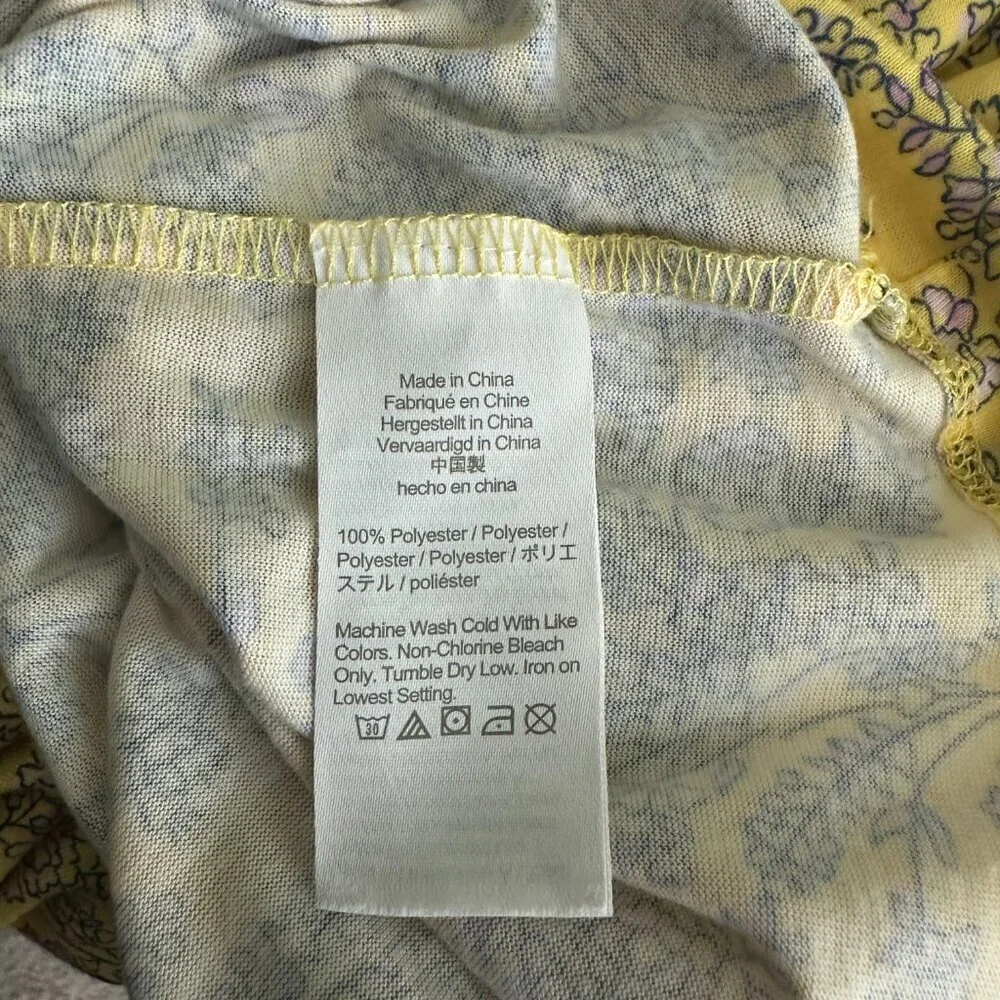 2/$30 Crewcuts New York Nightgown Sleep Wear Dress Floral Yellow 12 - 14 #9194